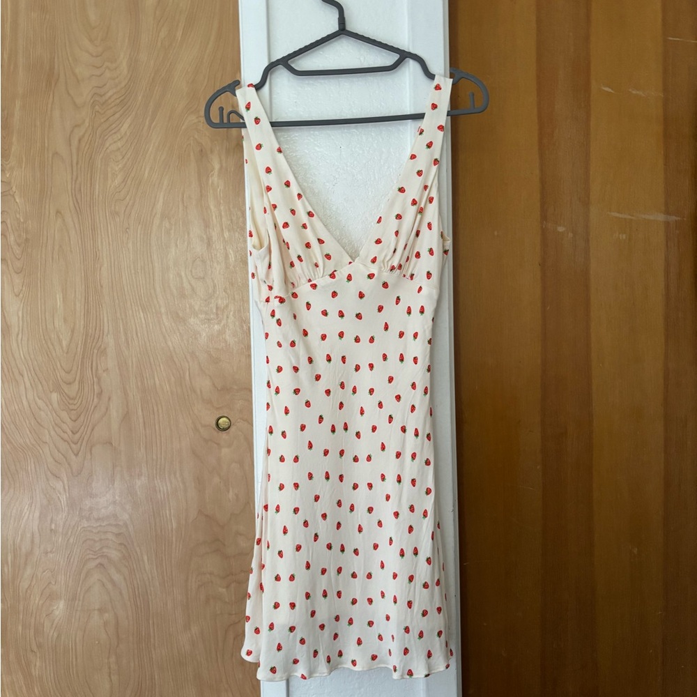 Zara Strawberry dot Satin Mini Dress